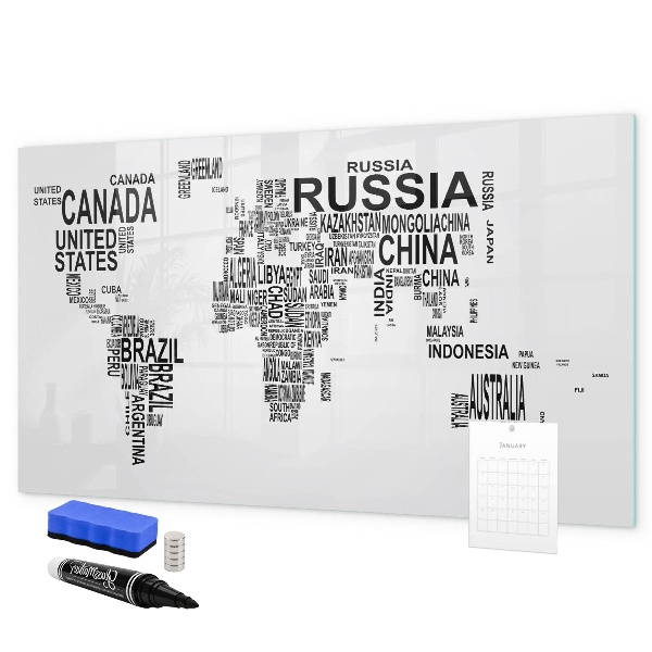 Tablica magnetyczna z pisakiem Mapa świata z miejscami i zdjęciami