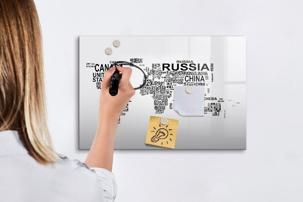 Tablica magnetyczna z pisakiem Mapa świata z miejscami i zdjęciami