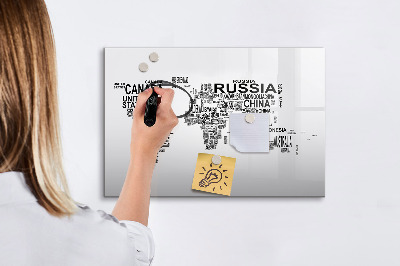 Tablica magnetyczna z pisakiem Mapa świata z miejscami i zdjęciami