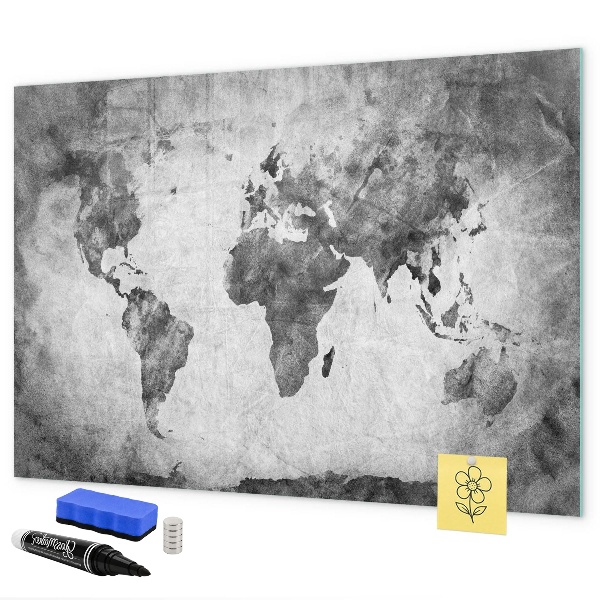 Tablica do rysowania magnetyczna Mapa świata z osobistymi zdjęciami