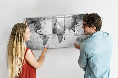 Tablica do rysowania magnetyczna Mapa świata z osobistymi zdjęciami