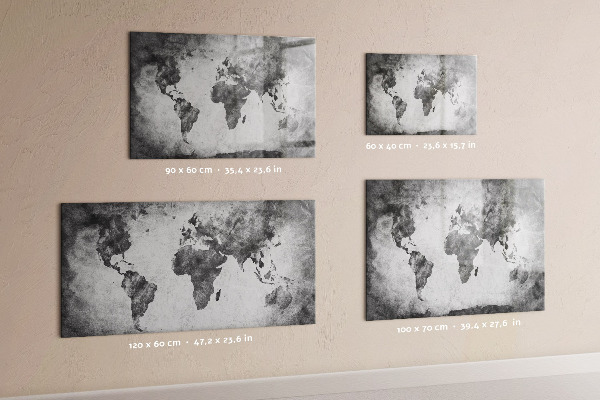Tablica do rysowania magnetyczna Mapa świata z osobistymi zdjęciami