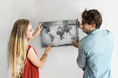 Tablica do rysowania magnetyczna Mapa świata z osobistymi zdjęciami