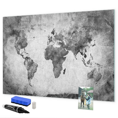 Tablica do rysowania magnetyczna Mapa świata z osobistymi zdjęciami
