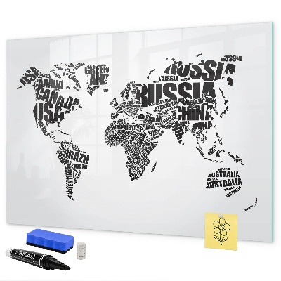 Magnetyczna tablica do rysowania Mapa świata z osobistymi wspomnieniami