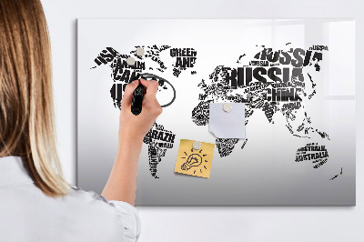 Magnetyczna tablica do rysowania Mapa świata z osobistymi wspomnieniami