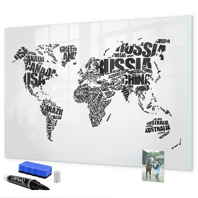 Magnetyczna tablica do rysowania Mapa świata z osobistymi wspomnieniami