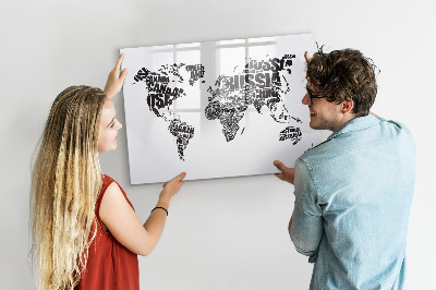 Magnetyczna tablica do rysowania Mapa świata z osobistymi wspomnieniami