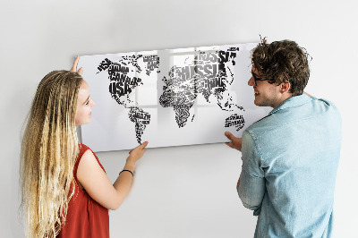 Magnetyczna tablica do rysowania Mapa świata z osobistymi wspomnieniami