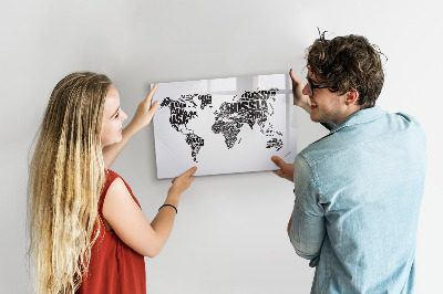 Magnetyczna tablica do rysowania Mapa świata z osobistymi wspomnieniami