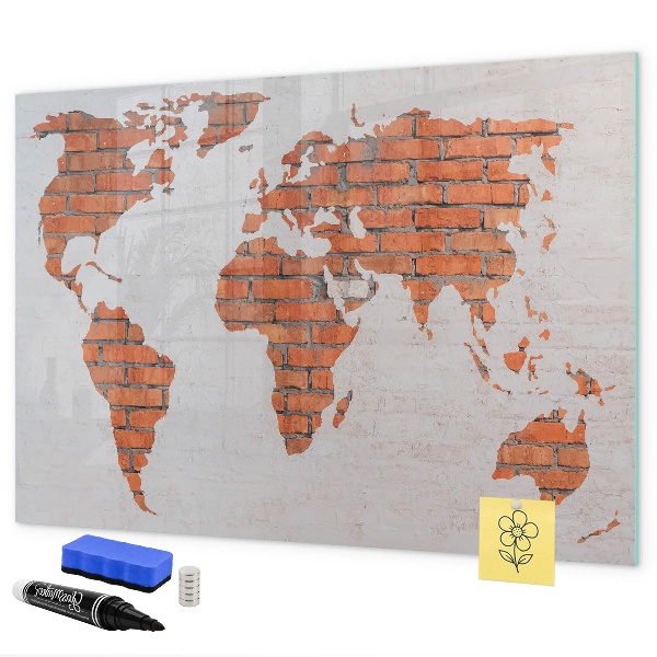 Tablica magnetyczna z pisakiem Mapa świata z osobistymi wspomnieniami