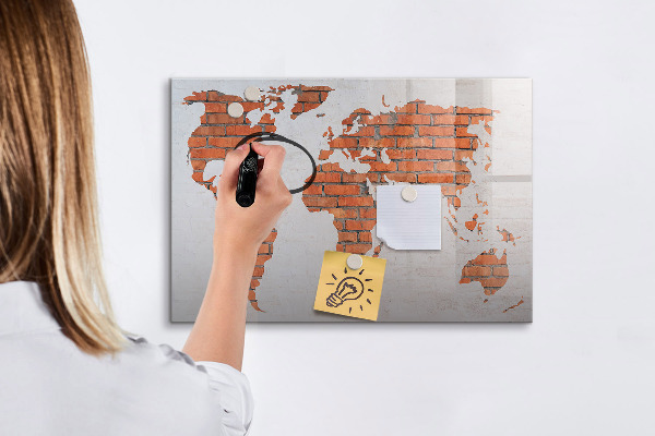 Tablica magnetyczna z pisakiem Mapa świata z osobistymi wspomnieniami