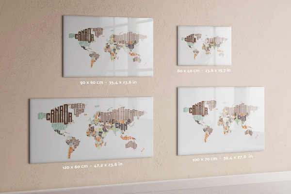 Magnetyczna tablica do rysowania Mapa świata z miejscami do zdjęć