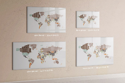 Magnetyczna tablica do rysowania Mapa świata z miejscami do zdjęć