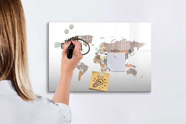 Magnetyczna tablica do rysowania Mapa świata z miejscami do zdjęć