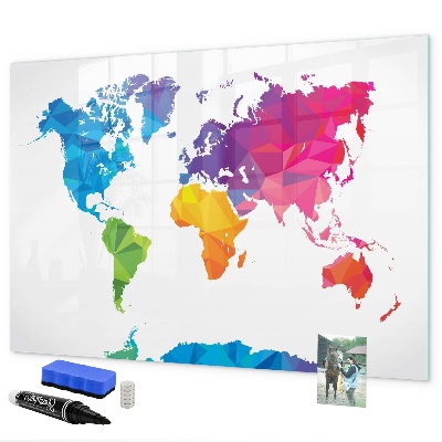 Tablica do rysowania magnetyczna Kolorowa mapa do zdjęć i notatek
