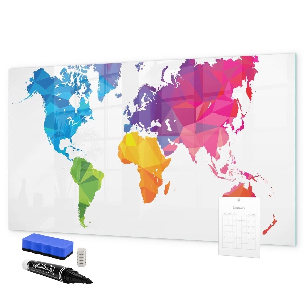 Tablica do rysowania magnetyczna Kolorowa mapa do zdjęć i notatek