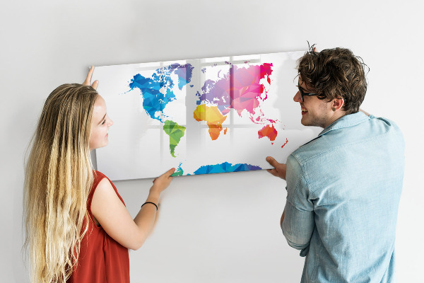 Tablica do rysowania magnetyczna Kolorowa mapa do zdjęć i notatek