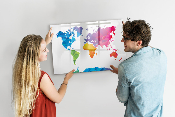 Tablica do rysowania magnetyczna Kolorowa mapa do zdjęć i notatek