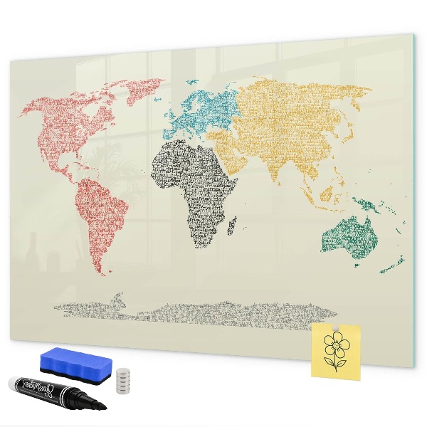 Magnetyczna tablica do rysowania Mapa świata z miejscami i zdjęciami