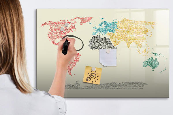 Magnetyczna tablica do rysowania Mapa świata z miejscami i zdjęciami