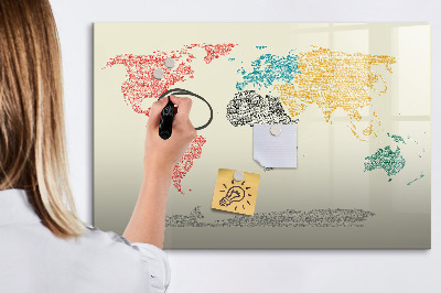 Magnetyczna tablica do rysowania Mapa świata z miejscami i zdjęciami