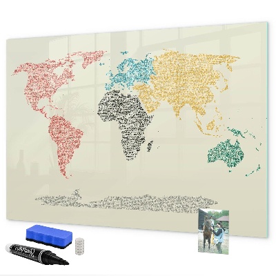 Magnetyczna tablica do rysowania Mapa świata z miejscami i zdjęciami