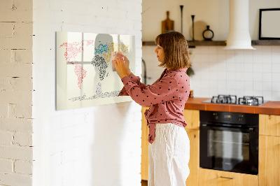 Magnetyczna tablica do rysowania Mapa świata z miejscami i zdjęciami
