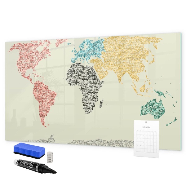 Magnetyczna tablica do rysowania Mapa świata z miejscami i zdjęciami