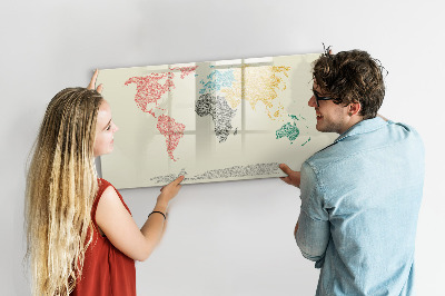 Magnetyczna tablica do rysowania Mapa świata z miejscami i zdjęciami