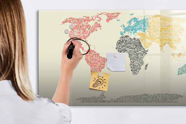 Magnetyczna tablica do rysowania Mapa świata z miejscami i zdjęciami
