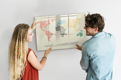 Magnetyczna tablica do rysowania Mapa świata z miejscami i zdjęciami