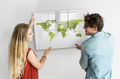 Tablica do rysowania magnetyczna Mapa świata z miejscami na zdjęcia