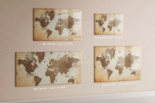 Tablica magnetyczna z pisakiem Mapa świata z miejscami na zdjęcia