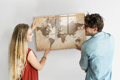 Tablica magnetyczna z pisakiem Mapa świata z miejscami na zdjęcia
