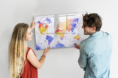 Tablica magnetyczna z pisakiem Kolorowa mapa świata z zdjęciami