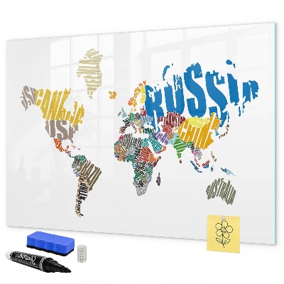 Magnetyczna tablica do rysowania Mapa świata z miejscami na zdjęcia