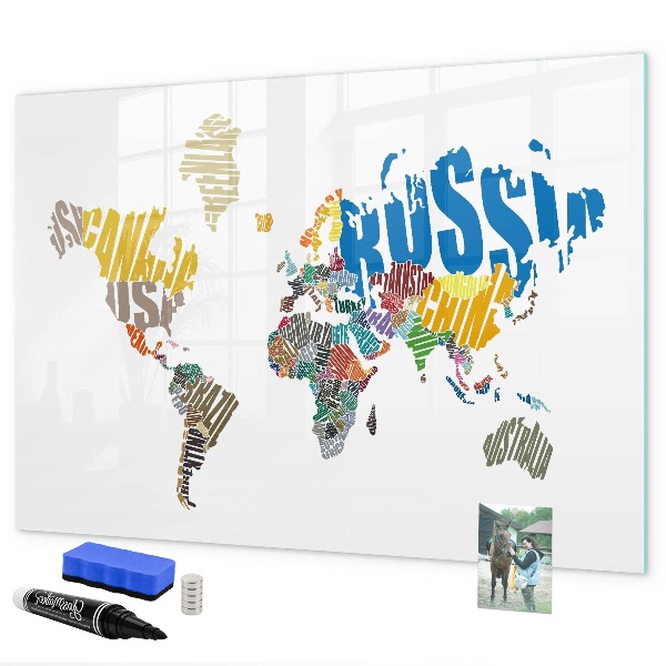 Magnetyczna tablica do rysowania Mapa świata z miejscami na zdjęcia