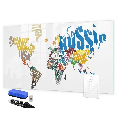 Magnetyczna tablica do rysowania Mapa świata z miejscami na zdjęcia