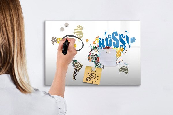 Magnetyczna tablica do rysowania Mapa świata z miejscami na zdjęcia