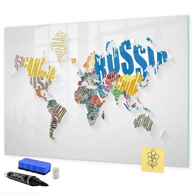 Tablica do rysowania magnetyczna Mapa świata z osobistymi wspomnieniami