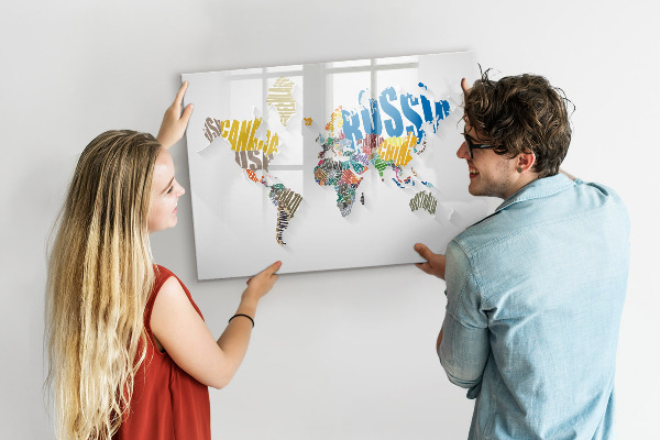 Tablica do rysowania magnetyczna Mapa świata z osobistymi wspomnieniami
