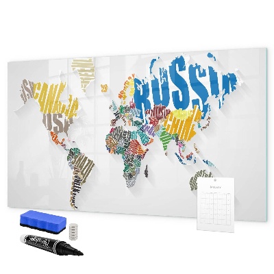 Tablica do rysowania magnetyczna Mapa świata z osobistymi wspomnieniami