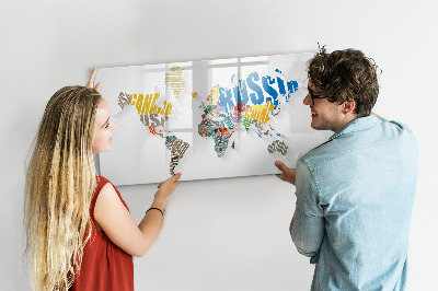 Tablica do rysowania magnetyczna Mapa świata z osobistymi wspomnieniami