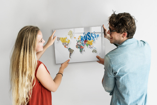 Tablica do rysowania magnetyczna Mapa świata z osobistymi wspomnieniami