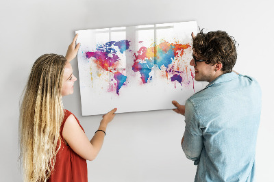 Magnetyczna tablica do rysowania Kolorowa mapa świata z zdjęciami