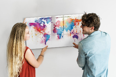 Magnetyczna tablica do rysowania Kolorowa mapa świata z zdjęciami