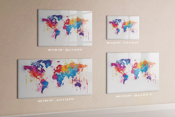 Magnetyczna tablica do rysowania Kolorowa mapa świata z zdjęciami