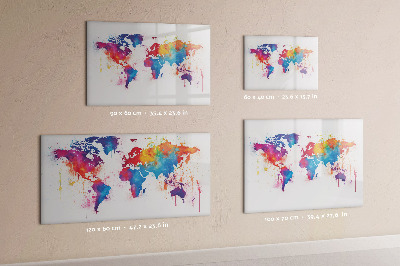 Magnetyczna tablica do rysowania Kolorowa mapa świata z zdjęciami
