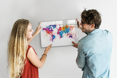 Magnetyczna tablica do rysowania Kolorowa mapa świata z zdjęciami